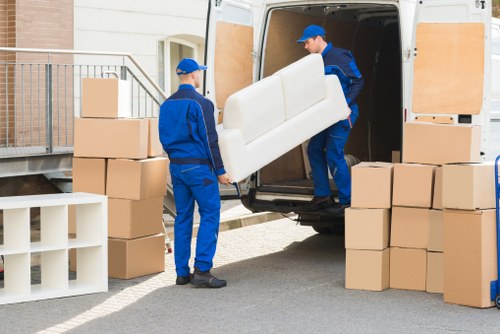 Residential move with boxes and furniture in Paddington